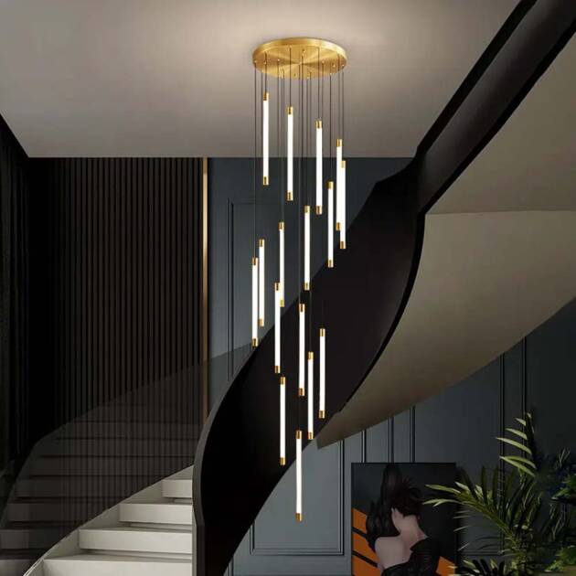 Lámpara led doble altura Lumen 180 brass con luz cálida 100W