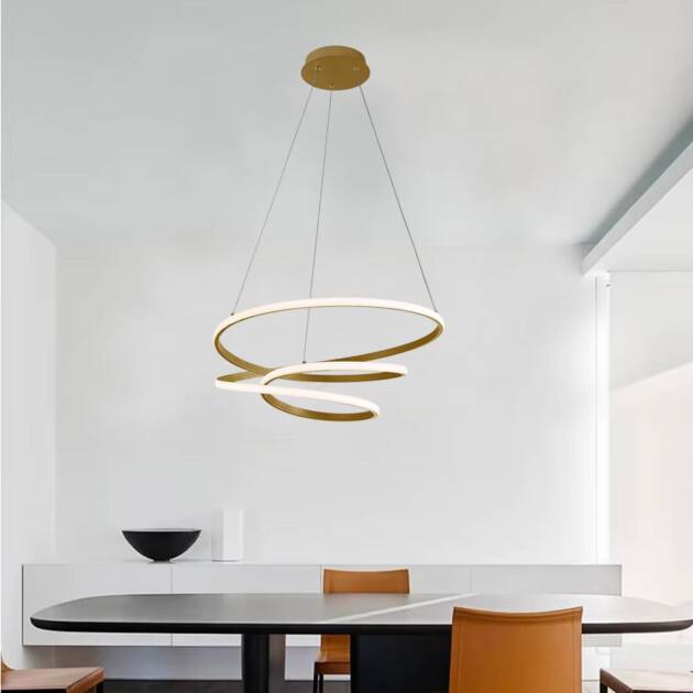 Lámpara led colgante Lily dorado con luz cálida 40W