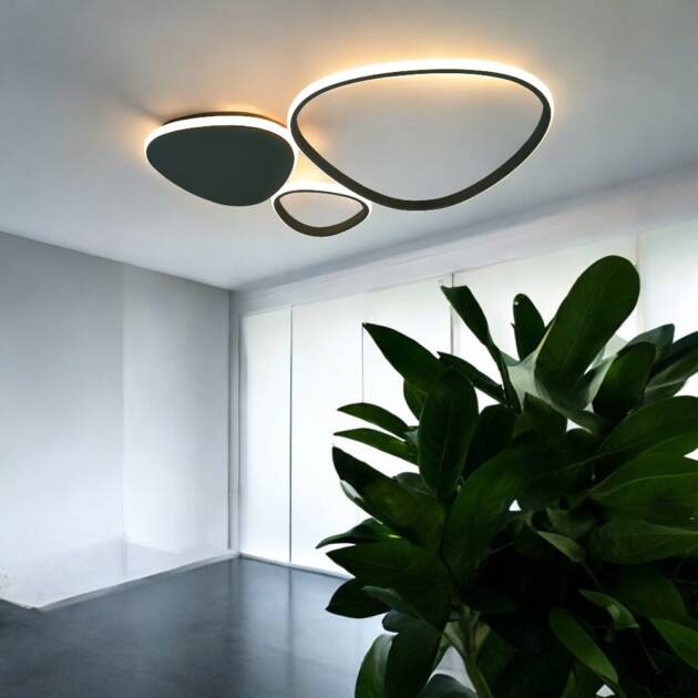 Lámpara de tumbado led Shapes Metal/negro luz cálida