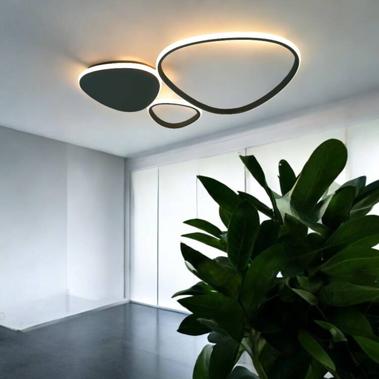 Lámpara de tumbado led Shapes Metal/negro luz cálida