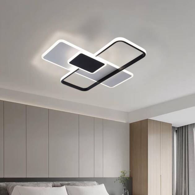 Lámpara de tumbado led Clyde white/black 3CCT 42W