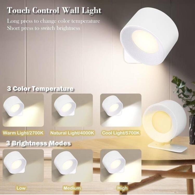 Lámpara recargable magnetica blanca c/led 3CCT dimerizable - Image 4